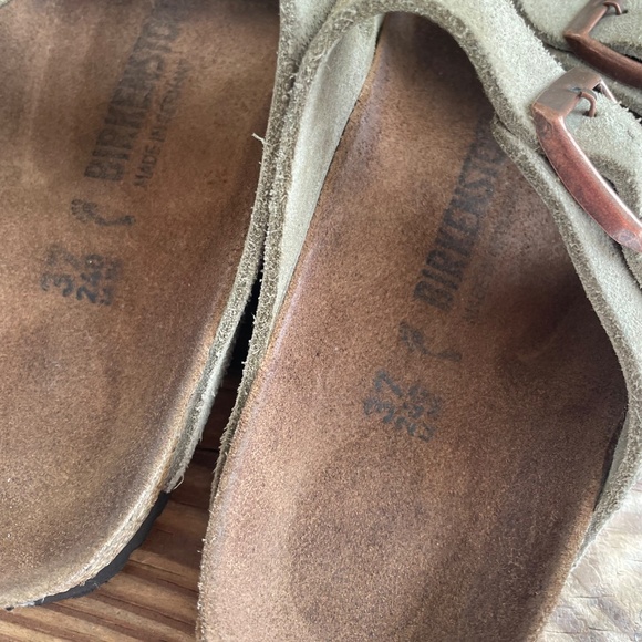 Arizona Taupe Suede Birkenstock Sandals Taupe 37 - Picture 8 of 11